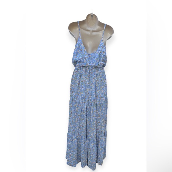 Lulu's‎ Sunny Bliss Cottagecore  Floral Print Tiered Maxi Dress Women's Med NWT - Picture 2 of 10